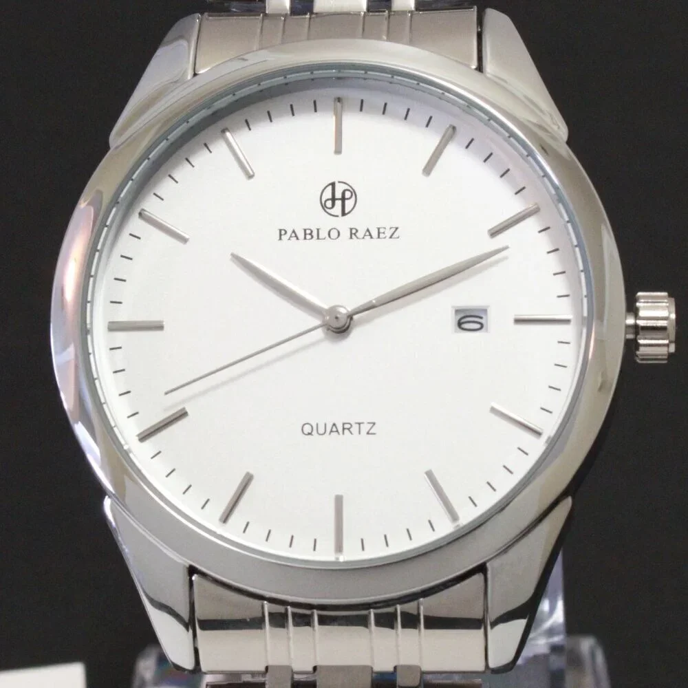 Men's Casual Fashion Watch Silver Tone Butterfly Clasp 40mm